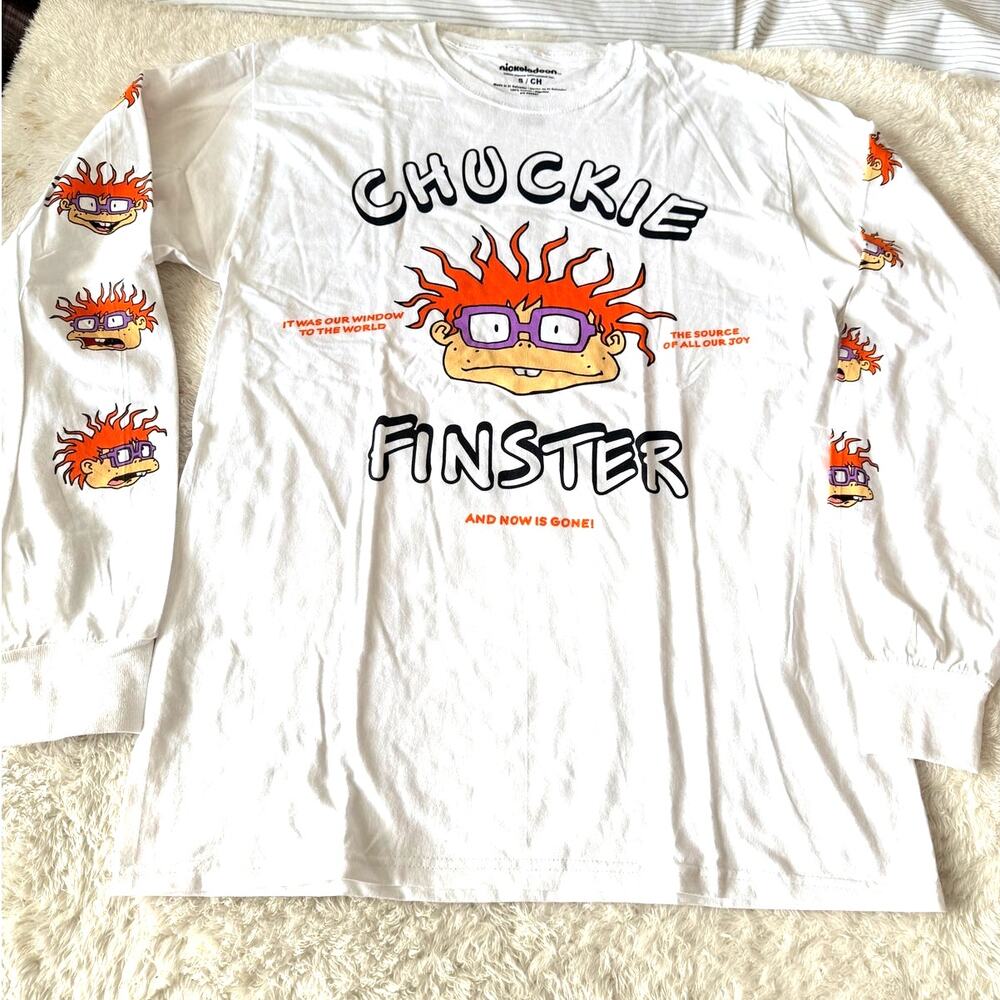 Nickelodeon Rugrats Chuckie Finster Long Sleeve Graphic Tee S NWOT - Picture 2 of 6